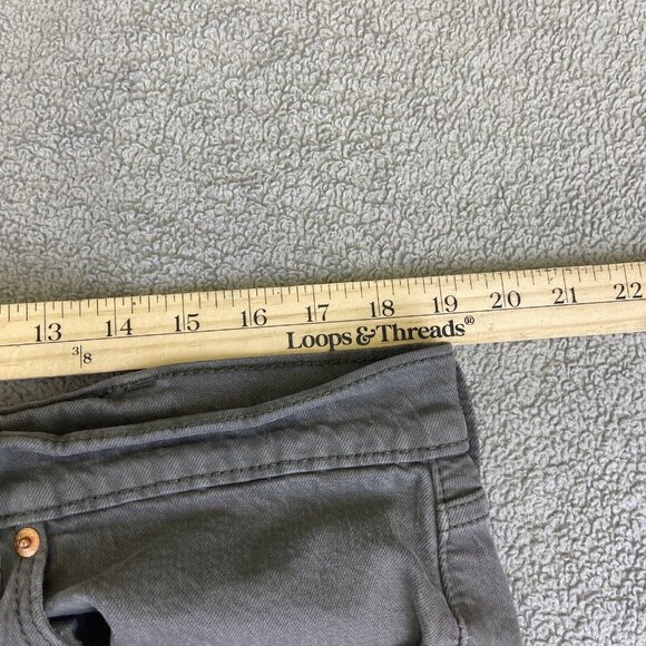 Levis Jeans 38x32 (Fits 38x31) Gray 505 Regular Straight Dark Wash Denim - Picture 9 of 16